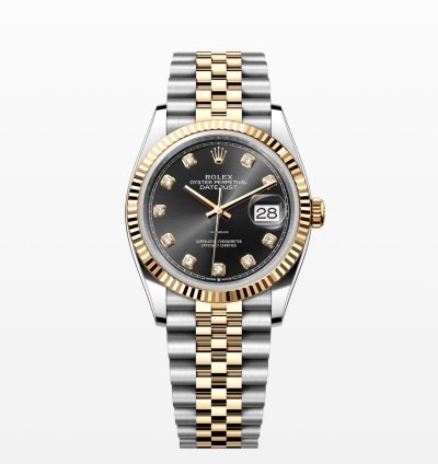 Rolex Datejust 36 2024 Datejust 36 Bi-metal Black Diamond Dial Jubilee Bracelet Unworn Box Papers 126233
