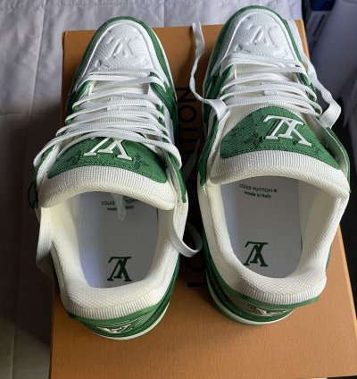 Louis Vuitton Green Denim Monogram Trainer Sneaker