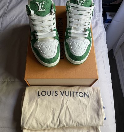 Louis Vuitton Green Denim Monogram Trainer Sneaker