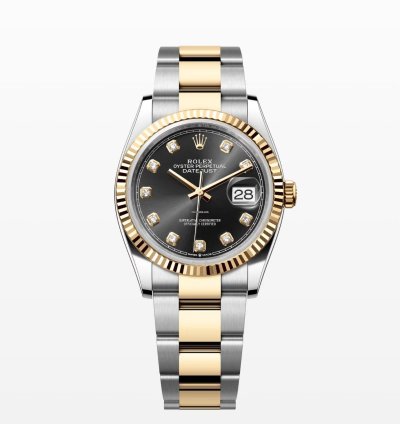 Rolex Datejust 36 2024 Datejust 36 Bi-metal Black Diamond Dial Oyster Bracelet Unworn Box Papers 126233