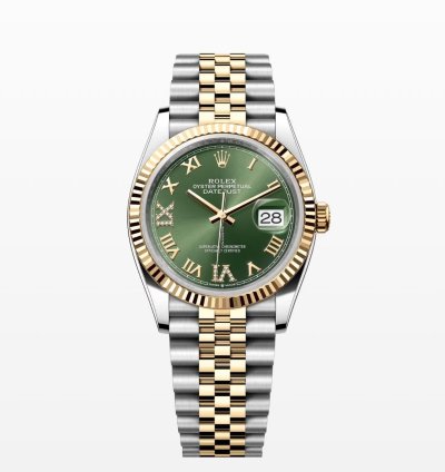 Rolex Datejust 36 2024 Datejust 36 Bi-metal Green Vi Dial Jubilee Bracelet Unworn Box Papers 126233