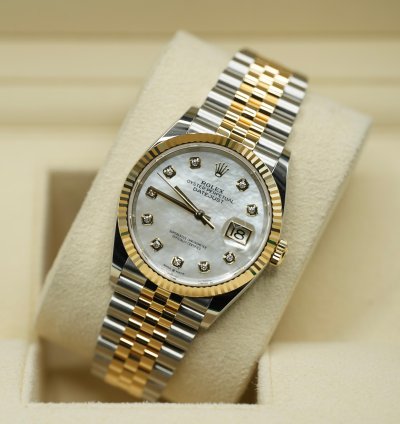 Rolex Datejust 36 2024 Datejust 36 Bi-metal Mop Diamond Dial Jubilee Bracelet Unworn Box Papers 126233