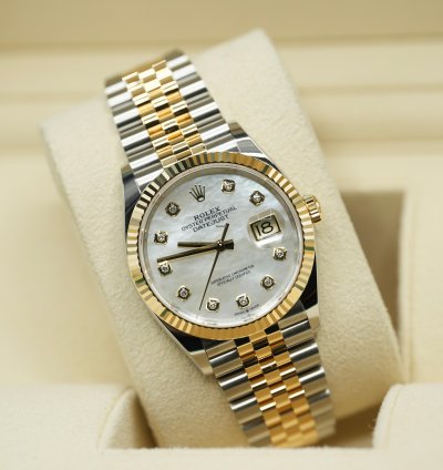 Rolex Datejust 36 2024 Datejust 36 Bi-metal Mop Diamond Dial Jubilee Bracelet Unworn Box Papers 126233