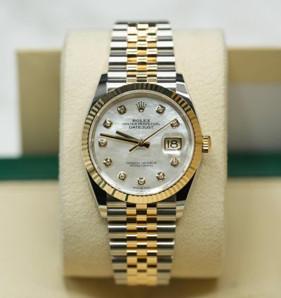Rolex Datejust 36 2024 Datejust 36 Bi-metal Mop Diamond Dial Jubilee Bracelet Unworn Box Papers 126233