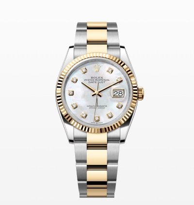 Rolex Datejust 36 2024 Datejust 36 Bi-metal Mop Diamond Dial Oyster Bracelet Unworn Box Papers 126233