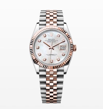 Rolex Datejust 36 2024 Datejust 36 Steel Rose Gold Mop Diamond Dial Jubilee 126231 Box And Papers
