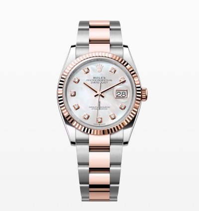 Rolex Datejust 36 2024 Datejust 36 Steel Rose Gold Mop Diamond Dial Oyster 126231 Box And Papers