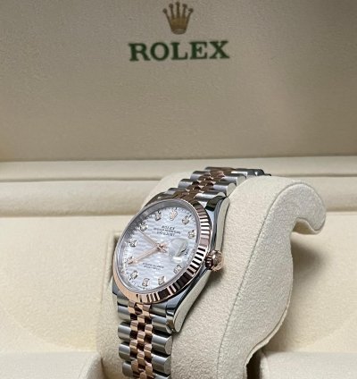 Rolex Datejust 36 2024 Datejust 36 Steel Rose Gold Silver Motif Diamond Dial Jubilee 126231 Box And Papers