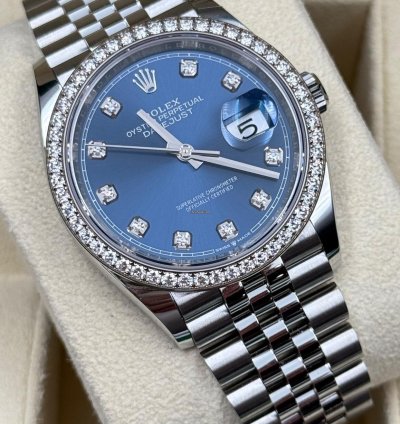 Rolex Datejust 36 36mm 126284rbr Blue Diamond Dial With Diamond Bezel 2024