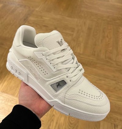 Lv Trainer White Calf Leather