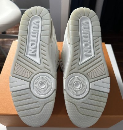 Lv Trainer White Calf Leather