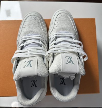 Lv Trainer White Calf Leather