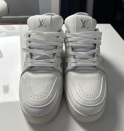 Lv Trainer White Calf Leather
