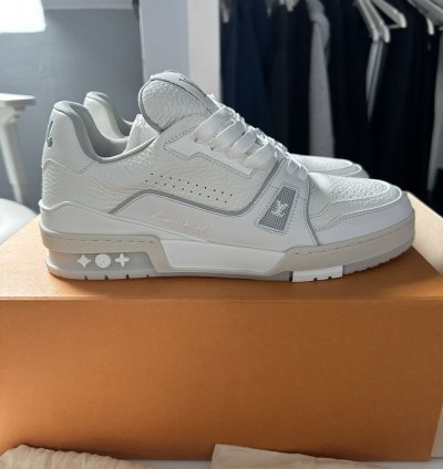 Lv Trainer White Calf Leather