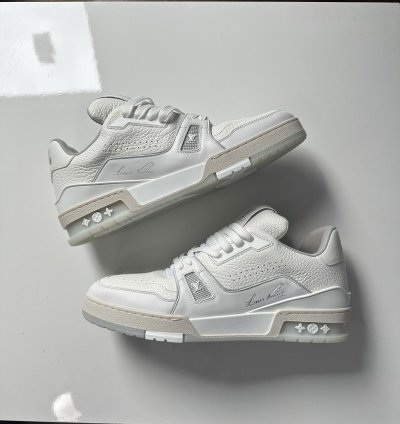 Lv Trainer White Calf Leather