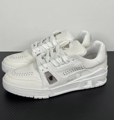 Lv Trainer White Calf Leather