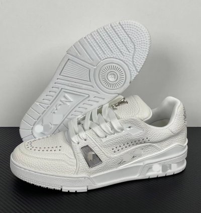Lv Trainer White Calf Leather