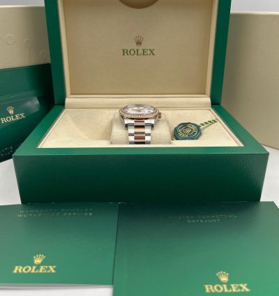 Rolex Datejust 36 36mm White Roman Dial Diamond Bezel Two Tone Oyster Bracelet 126281rbr Unworn