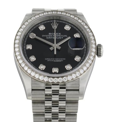 Rolex Datejust 36 Black Dial Diamond Ref 126284rbr