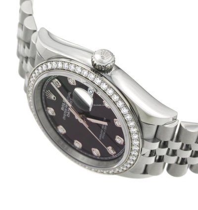 Rolex Datejust 36 Black Dial Diamond Ref 126284rbr