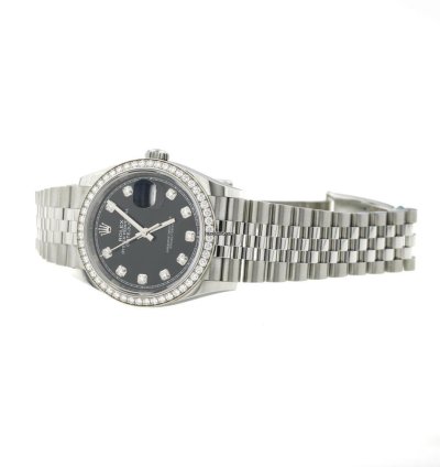 Rolex Datejust 36 Black Dial Diamond Ref 126284rbr