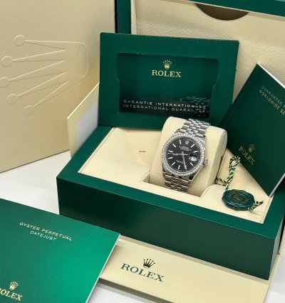 Rolex Datejust 36 Black Dial Diamonds - Ref 126284rbr - New 2023