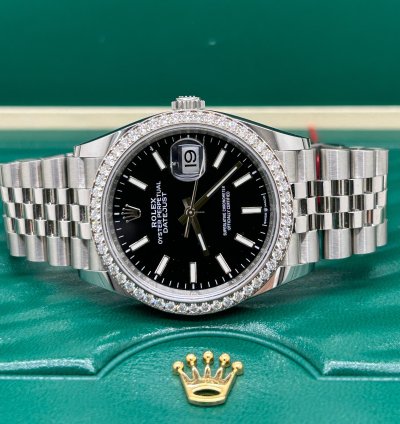 Rolex Datejust 36 Black Dial Diamonds - Ref 126284rbr - New 2023