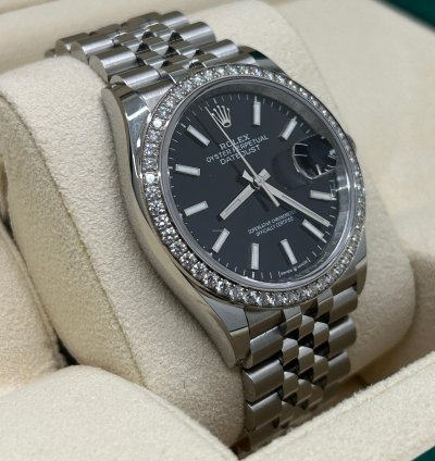 Rolex Datejust 36 Black Dial Diamonds - Ref 126284rbr - New 2023