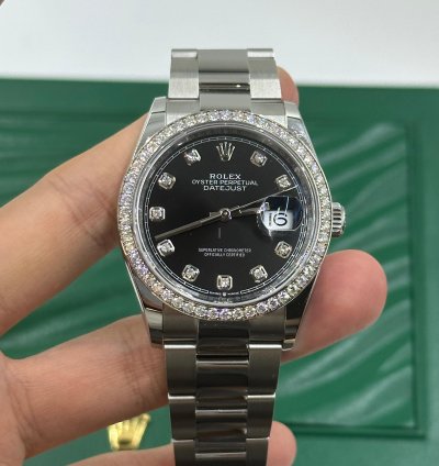Rolex Datejust 36 Diamonds Black Oys