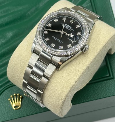 Rolex Datejust 36 Diamonds Black Oys