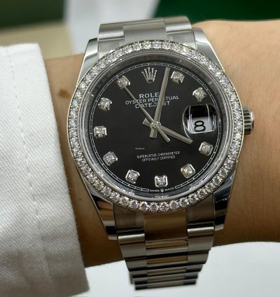 Rolex Datejust 36 Diamonds Black Oys
