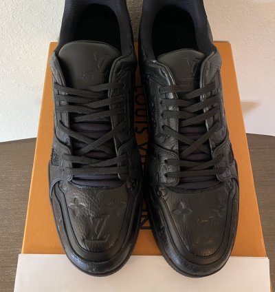 Louis Vuitton Lv Trainer Black Embossed Lv 11 Us 12