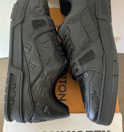Louis Vuitton Lv Trainer Black Embossed Lv 11 Us 12