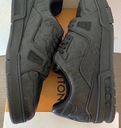 Louis Vuitton Lv Trainer Black Embossed Lv 11 Us 12