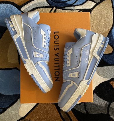 Louis Vuitton Lv Trainer Light Blue White Sneaker