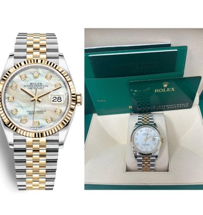 Rolex Datejust 36 Mother Of Pearl Dial Jubilee Two-tone Yellow Gold Datejust 36 Reference 126233
