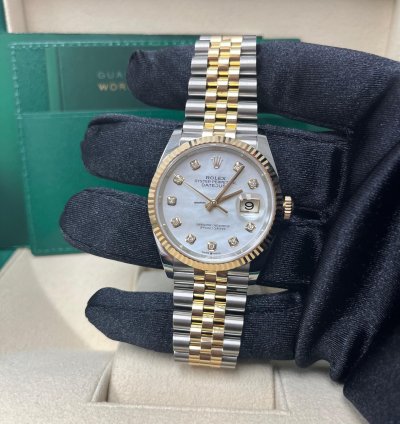 Rolex Datejust 36 Mother Of Pearl Dial Jubilee Two-tone Yellow Gold Datejust 36 Reference 126233