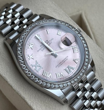 Rolex Datejust 36 Neu New 2022 Rolex Datejust 36 Full Set Neu Diamond Pink