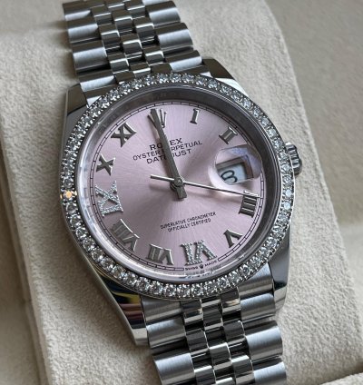 Rolex Datejust 36 Neu New 2022 Rolex Datejust 36 Full Set Neu Diamond Pink