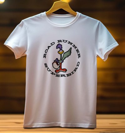 Road Runner Super Bird Lgo Mens Tshirt Size Usa