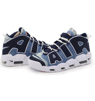 Nike Air More Uptempo 96 Denim White Obsidian Total Orange
