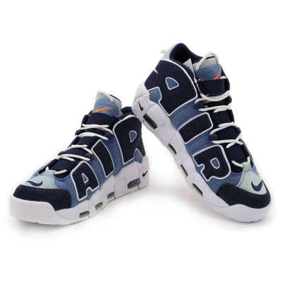 Nike Air More Uptempo 96 Denim White Obsidian Total Orange
