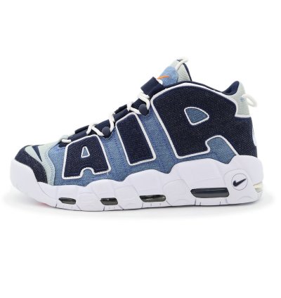 Nike Air More Uptempo 96 Denim White Obsidian Total Orange
