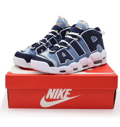 Nike Air More Uptempo 96 Denim White Obsidian Total Orange