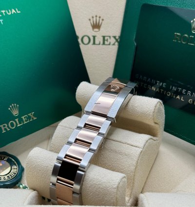 Rolex Datejust 36 New 2023 Chocolate Brown Index Dial Diamond Bezel Two Tone Rose Gold Oyster