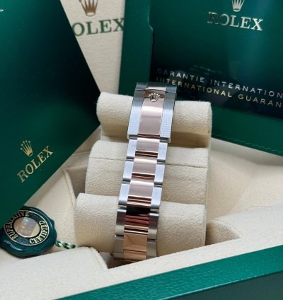 Rolex Datejust 36 New 2023 Chocolate Brown Index Dial Diamond Bezel Two Tone Rose Gold Oyster