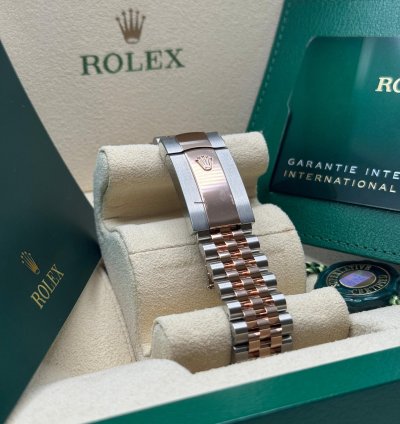 Rolex Datejust 36 New 2024 Mother Of Pearl Diamond Dial Two Tone Rose Gold Fluted Bezel Jubilee