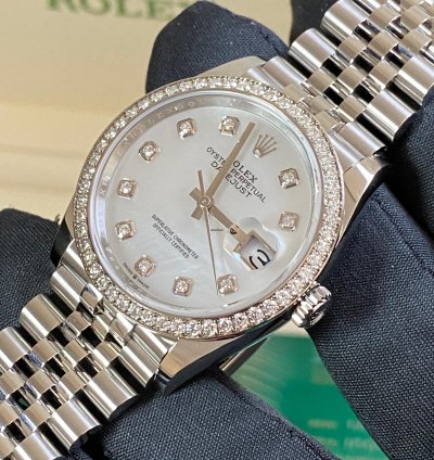 Rolex Datejust 36 New 2024 Unworn Datejust 36 Steel Jubilee Mother Of Pearl Dial Diamond-set Bezel 126284rbr
