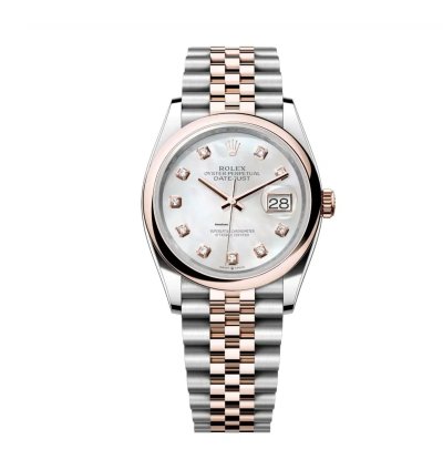 Rolex Datejust 36 New 2025 Mother Of Pearl Diamond Dial Two Tone Rose Gold Jubilee Bracelet