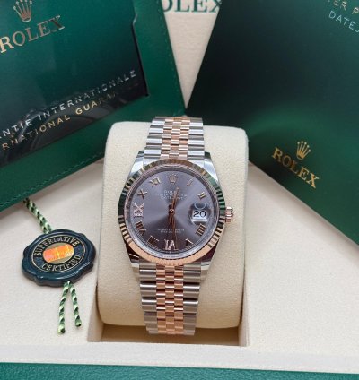 Rolex Datejust 36 New 2025 Rhodium Diamond 6 9 Pave Dial Two Tone Rose Gold Fluted Bezel Jubilee